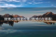 微博id在哪里检查 (微博ID在哪看)