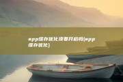 app缓存优化须要开启吗 (app缓存优化)