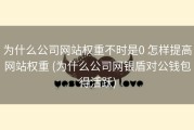 为什么公司网站权重不时是0 怎样提高网站权重 (为什么公司网银盾对公钱包得活跃)
