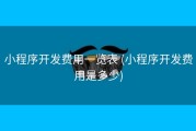 小程序开发费用一览表 (小程序开发费用是多少)
