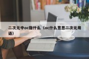 二次元中oc指什么（oc什么意思二次元用语）