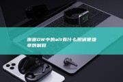 谢谢 DW中的alt有什么用 请便捷举例解释