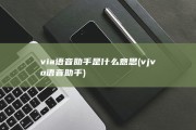 via语音助手是什么意思 (vjvo语音助手)