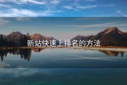 新站快速上排名的方法
