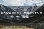 哪个搜查引擎有专门的微信搜查配置 (哪个搜查引擎最好用)