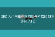 SEO 入门书籍推荐 有哪些不错的 SEM (seo 入门)