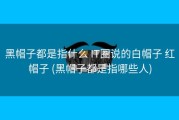 黑帽子都是指什么 IT圈说的白帽子 红帽子 (黑帽子都是指哪些人)