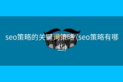 seo策略的关键词策略 (seo策略有哪些)
