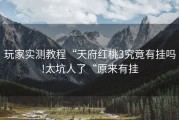 玩家实测教程“天府红桃3究竟有挂吗!太坑人了“原来有挂