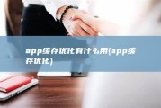 app缓存优化有什么用 (app缓存优化)