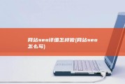 网站seo详细怎样做 (网站seo怎么写)