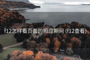 f12怎样看页面的照应期间 (f12查看)