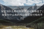 淘宝为什么有时刻突然转化率降低了 (淘宝为什么有的可以微信支付有的不行)