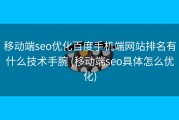 移动端seo优化百度手机端网站排名有什么技术手腕 (移动端seo具体怎么优化)