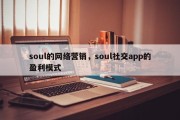 soul的网络营销，soul社交app的盈利模式