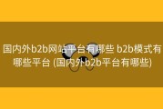 国内外b2b网站平台有哪些 b2b模式有哪些平台 (国内外b2b平台有哪些)