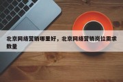 北京网络营销哪里好，北京网络营销岗位需求数量