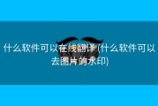 什么软件可以在线翻译 (什么软件可以去图片的水印)