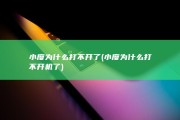 小度为什么打不开了 (小度为什么打不开机了)