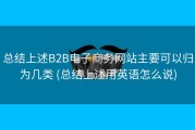 总结上述B2B电子商务网站主要可以归为几类 (总结上述用英语怎么说)