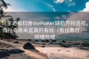 玩家必看科普WePoKer辅助开挂透视，微扑克原来是真的有挂（有挂教程）-哔哩哔哩