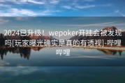2024已升级！wepoker开挂会被发现吗[玩家曝光确实是真的有透视]-哔哩哔哩
