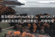 普及知识WePoKer有挂么，AAPOKER原来是有挂的（有挂教程）-哔哩哔哩