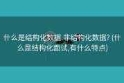 什么是结构化数据.非结构化数据? (什么是结构化面试,有什么特点)