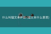 什么叫锚文本外链 (锚文本什么意思)