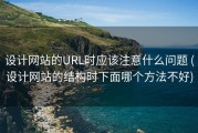 设计网站的URL时应该注意什么问题 (设计网站的结构时下面哪个方法不好)