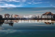 重大通报!wepoker德州作弊辅助挂!(透视)2024最新研发科技,哔哩哔哩