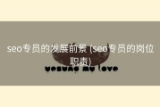 seo专员的发展前景 (seo专员的岗位职责)