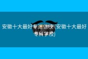 安徽十大最好专迷信校 (安徽十大最好专科学校)