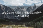 SEO常见的问题解答 (seo常见的作弊手法有哪些?)