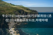 专业讨论!wepoker技巧详解用挂!(透视)2024最新研发科技,哔哩哔哩