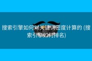 搜索引擎如何对关键词密度计算的 (搜索引擎如何排名)