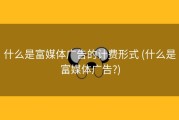 什么是富媒体广告的计费形式 (什么是富媒体广告?)