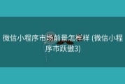 微信小程序市场前景怎样样 (微信小程序市跃傲3)