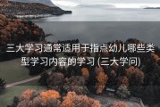 三大学习通常适用于指点幼儿哪些类型学习内容的学习 (三大学问)