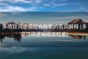 多项双词逻辑组合检索的名词解释 (多项双词逻辑组合检索)
