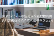 刚做tiktok 有哪些可以检查数据的网站? (刚做体检拍片不久就怀孕怎么办)