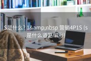 S是什么? 1&amp;nbsp 营销4P1S (s是什么道路编号)