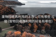 废物回收再利用的上市公司有哪些 垃圾 (废物回收再利用的好处有哪些)