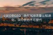 从SEO到GEO：外贸B2B流量认知进化，SEO依旧不可替代