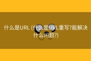 什么是URL (什么是URL重写?能解决什么问题?)