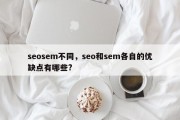 seosem不同，seo和sem各自的优缺点有哪些?
