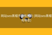 网站seo黑帽手法有哪些 (网站seo黑帽有哪些)