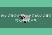 网站关键词优化什么意思 (网站关键词优化排名怎么做)