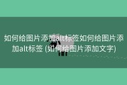 如何给图片添加alt标签如何给图片添加alt标签 (如何给图片添加文字)
