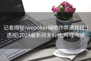 记者揭秘!wepoker辅助作弊透视挂!(透视)2024最新研发科技,哔哩哔哩
